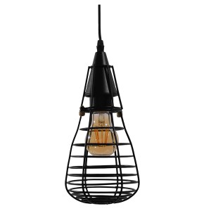 glo-01058-01058_3 GLOBOSTAR® ALDO 01058 VINTAGE ΚΡΕΜΑΣΤΟ ΦΩΤΙΣΤΙΚΟ ΠΛΕΓΜΑ ΜΟΝΟΦΩΤΟ 1 X E27 IP20 ΜΑΥΡΟ ΜΕΤΑΛΛ