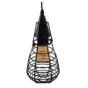 glo-01058-01058_4 GLOBOSTAR® ALDO 01058 VINTAGE ΚΡΕΜΑΣΤΟ ΦΩΤΙΣΤΙΚΟ ΠΛΕΓΜΑ ΜΟΝΟΦΩΤΟ 1 X E27 IP20 ΜΑΥΡΟ ΜΕΤΑΛΛ