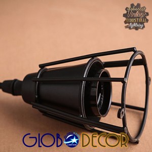 glo-01059-01059_3 GLOBOSTAR® DROPS 01059 VINTAGE ΚΡΕΜΑΣΤΟ ΦΩΤΙΣΤΙΚΟ ΠΛΕΓΜΑ ΠΟΛΥΦΩΤΟ 6 X E27 IP20 ΜΑΥΡΟ ΜΕΤΑΛ