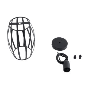 glo-01062-01062_11 GLOBOSTAR® ZEBRA 01062 VINTAGE ΚΡΕΜΑΣΤΟ ΦΩΤΙΣΤΙΚΟ ΠΛΕΓΜΑ ΜΟΝΟΦΩΤΟ 1 X E27 IP20 ΜΑΥΡΟ ΜΕΤΑΛ