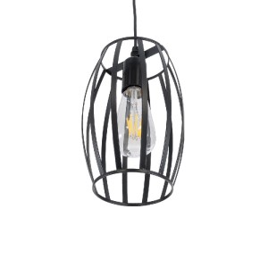 glo-01062-01062_6 GLOBOSTAR® ZEBRA 01062 VINTAGE ΚΡΕΜΑΣΤΟ ΦΩΤΙΣΤΙΚΟ ΠΛΕΓΜΑ ΜΟΝΟΦΩΤΟ 1 X E27 IP20 ΜΑΥΡΟ ΜΕΤΑΛ