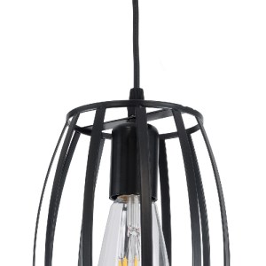 glo-01062-01062_8 GLOBOSTAR® ZEBRA 01062 VINTAGE ΚΡΕΜΑΣΤΟ ΦΩΤΙΣΤΙΚΟ ΠΛΕΓΜΑ ΜΟΝΟΦΩΤΟ 1 X E27 IP20 ΜΑΥΡΟ ΜΕΤΑΛ
