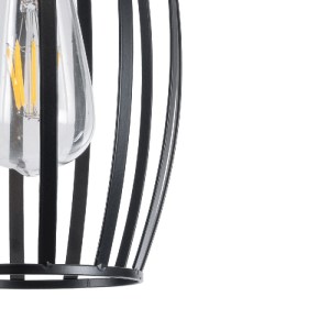 glo-01062-01062_9 GLOBOSTAR® ZEBRA 01062 VINTAGE ΚΡΕΜΑΣΤΟ ΦΩΤΙΣΤΙΚΟ ΠΛΕΓΜΑ ΜΟΝΟΦΩΤΟ 1 X E27 IP20 ΜΑΥΡΟ ΜΕΤΑΛ