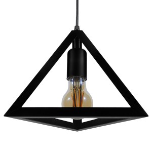 glo-01063-01063_002 GLOBOSTAR® TRIANGLE 01063 ΜΟΝΤΕΡΝΟ ΚΡΕΜΑΣΤΟ ΦΩΤΙΣΤΙΚΟ ΑΝΑΡΤΗΣΗ ΜΟΝΟΦΩΤΟ 1 X E27 IP20 ΜΑΥΡΟ