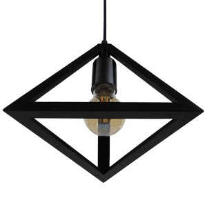 glo-01063-01063_004 GLOBOSTAR® TRIANGLE 01063 ΜΟΝΤΕΡΝΟ ΚΡΕΜΑΣΤΟ ΦΩΤΙΣΤΙΚΟ ΑΝΑΡΤΗΣΗ ΜΟΝΟΦΩΤΟ 1 X E27 IP20 ΜΑΥΡΟ