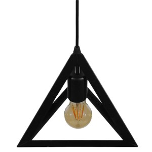 glo-01063-01063_005 GLOBOSTAR® TRIANGLE 01063 ΜΟΝΤΕΡΝΟ ΚΡΕΜΑΣΤΟ ΦΩΤΙΣΤΙΚΟ ΑΝΑΡΤΗΣΗ ΜΟΝΟΦΩΤΟ 1 X E27 IP20 ΜΑΥΡΟ