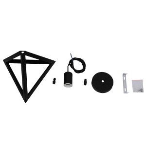 glo-01063-01063_006 GLOBOSTAR® TRIANGLE 01063 ΜΟΝΤΕΡΝΟ ΚΡΕΜΑΣΤΟ ΦΩΤΙΣΤΙΚΟ ΑΝΑΡΤΗΣΗ ΜΟΝΟΦΩΤΟ 1 X E27 IP20 ΜΑΥΡΟ