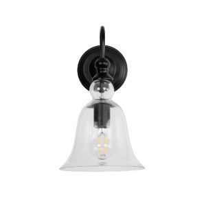 glo-01064-01064_4 GLOBOSTAR® LILLY 01064 VINTAGE ΕΠΙΤΟΙΧΙΟ ΦΩΤΙΣΤΙΚΟ ΑΠΛΙΚΑ ΜΟΝΟΦΩΤΟ 1 X E27 IP20 ΜΑΥΡΟ ΜΕΤΑ
