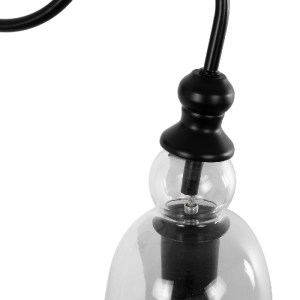 glo-01064-01064_6 GLOBOSTAR® LILLY 01064 VINTAGE ΕΠΙΤΟΙΧΙΟ ΦΩΤΙΣΤΙΚΟ ΑΠΛΙΚΑ ΜΟΝΟΦΩΤΟ 1 X E27 IP20 ΜΑΥΡΟ ΜΕΤΑ