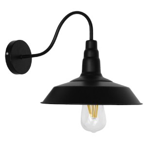 glo-01065-01065_2 GLOBOSTAR® SORD 01065 VINTAGE ΕΠΙΤΟΙΧΙΟ ΦΩΤΙΣΤΙΚΟ ΑΠΛΙΚΑ ΜΟΝΟΦΩΤΟ 1 X E27 IP20 ΜΑΥΡΟ ΜΕΤΑΛ