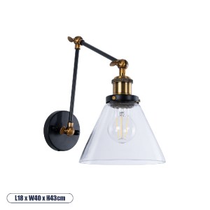 glo-01068-01068_0 GLOBOSTAR® OLIVIA 01068 VINTAGE ΕΠΙΤΟΙΧΙΟ ΦΩΤΙΣΤΙΚΟ ΑΠΛΙΚΑ ΜΟΝΟΦΩΤΟ 1 X E27 IP20 ΜΑΥΡΟ & Χ
