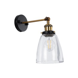 glo-01071-01071_2 GLOBOSTAR® LYDIA 01071 VINTAGE ΕΠΙΤΟΙΧΙΟ ΦΩΤΙΣΤΙΚΟ ΑΠΛΙΚΑ ΜΟΝΟΦΩΤΟ 1 X E27 IP20 ΜΑΥΡΟ & ΧΡ