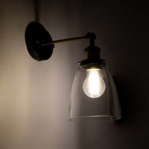 glo-01071-01071_3 GLOBOSTAR® LYDIA 01071 VINTAGE ΕΠΙΤΟΙΧΙΟ ΦΩΤΙΣΤΙΚΟ ΑΠΛΙΚΑ ΜΟΝΟΦΩΤΟ 1 X E27 IP20 ΜΑΥΡΟ & ΧΡ