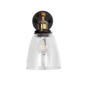 glo-01071-01071_4 GLOBOSTAR® LYDIA 01071 VINTAGE ΕΠΙΤΟΙΧΙΟ ΦΩΤΙΣΤΙΚΟ ΑΠΛΙΚΑ ΜΟΝΟΦΩΤΟ 1 X E27 IP20 ΜΑΥΡΟ & ΧΡ