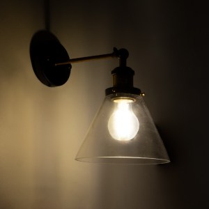 glo-01074-01074_3 GLOBOSTAR® LYDIA 01074 VINTAGE ΕΠΙΤΟΙΧΙΟ ΦΩΤΙΣΤΙΚΟ ΑΠΛΙΚΑ ΜΟΝΟΦΩΤΟ 1 X E27 IP20 ΜΑΥΡΟ & ΧΡ
