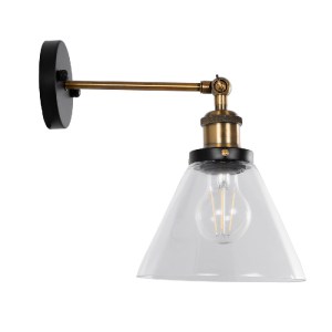 glo-01074-01074_5 GLOBOSTAR® LYDIA 01074 VINTAGE ΕΠΙΤΟΙΧΙΟ ΦΩΤΙΣΤΙΚΟ ΑΠΛΙΚΑ ΜΟΝΟΦΩΤΟ 1 X E27 IP20 ΜΑΥΡΟ & ΧΡ