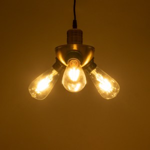 glo-01076-01076_3 GLOBOSTAR® COPPER 01076 VINTAGE ΚΡΕΜΑΣΤΟ ΦΩΤΙΣΤΙΚΟ ΑΝΑΡΤΗΣΗ ΤΡΙΦΩΤΟ 3 X E27 IP20 ΧΡΥΣΟ ΜΕΤ