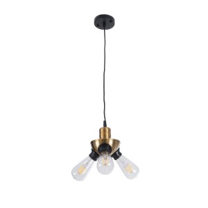 glo-01076-01076_4 GLOBOSTAR® COPPER 01076 VINTAGE ΚΡΕΜΑΣΤΟ ΦΩΤΙΣΤΙΚΟ ΑΝΑΡΤΗΣΗ ΤΡΙΦΩΤΟ 3 X E27 IP20 ΧΡΥΣΟ ΜΕΤ