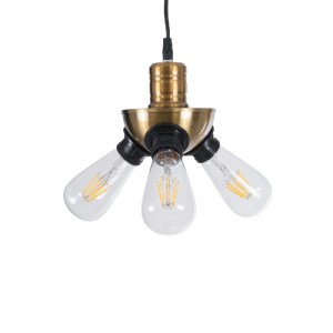 glo-01076-01076_5 GLOBOSTAR® COPPER 01076 VINTAGE ΚΡΕΜΑΣΤΟ ΦΩΤΙΣΤΙΚΟ ΑΝΑΡΤΗΣΗ ΤΡΙΦΩΤΟ 3 X E27 IP20 ΧΡΥΣΟ ΜΕΤ