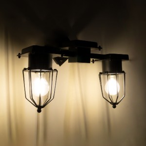 glo-01079-01079_3 GLOBOSTAR® TORO 01079 VINTAGE ΕΠΙΤΟΙΧΙΟ ΦΩΤΙΣΤΙΚΟ ΑΠΛΙΚΑ ΔΙΦΩΤΟ 2 X E27 IP20 ΜΑΥΡΟ ΜΕΤΑΛΛΟ