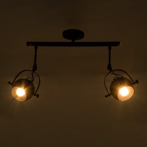 glo-01081-01081_3 GLOBOSTAR® CANNES 01081 ΜΟΝΤΕΡΝΟ ΦΩΤΙΣΤΙΚΟ ΟΡΟΦΗΣ ΡΑΓΑ ΔΙΦΩΤΟ 2 X E27 IP20 ΜΑΥΡΟ ΜΕΤΑΛΛΟ -
