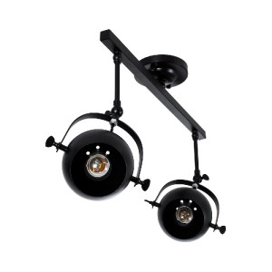 glo-01081-01081_5 GLOBOSTAR® CANNES 01081 ΜΟΝΤΕΡΝΟ ΦΩΤΙΣΤΙΚΟ ΟΡΟΦΗΣ ΡΑΓΑ ΔΙΦΩΤΟ 2 X E27 IP20 ΜΑΥΡΟ ΜΕΤΑΛΛΟ -