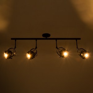 glo-01082-01082_3 GLOBOSTAR® CANNES 01082 ΜΟΝΤΕΡΝΟ ΦΩΤΙΣΤΙΚΟ ΟΡΟΦΗΣ ΡΑΓΑ ΠΟΛΥΦΩΤΟ 4 X E27 IP20 ΜΑΥΡΟ ΜΕΤΑΛΛΟ