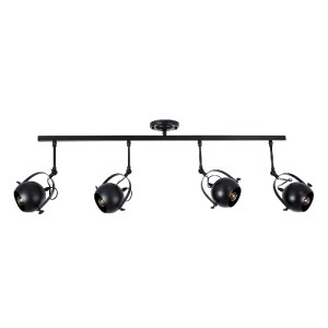 glo-01082-01082_4 GLOBOSTAR® CANNES 01082 ΜΟΝΤΕΡΝΟ ΦΩΤΙΣΤΙΚΟ ΟΡΟΦΗΣ ΡΑΓΑ ΠΟΛΥΦΩΤΟ 4 X E27 IP20 ΜΑΥΡΟ ΜΕΤΑΛΛΟ