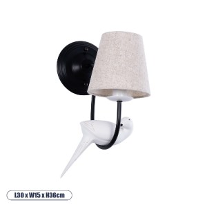 glo-01084-01084_0 GLOBOSTAR® DOVE 01084 VINTAGE ΕΠΙΤΟΙΧΙΟ ΦΩΤΙΣΤΙΚΟ ΑΠΛΙΚΑ ΜΟΝΟΦΩΤΟ 1 X E14 IP20 ΜΑΥΡΟ & ΛΕΥ