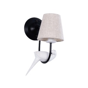 glo-01084-01084_2 GLOBOSTAR® DOVE 01084 VINTAGE ΕΠΙΤΟΙΧΙΟ ΦΩΤΙΣΤΙΚΟ ΑΠΛΙΚΑ ΜΟΝΟΦΩΤΟ 1 X E14 IP20 ΜΑΥΡΟ & ΛΕΥ