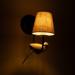 glo-01084-01084_3 GLOBOSTAR® DOVE 01084 VINTAGE ΕΠΙΤΟΙΧΙΟ ΦΩΤΙΣΤΙΚΟ ΑΠΛΙΚΑ ΜΟΝΟΦΩΤΟ 1 X E14 IP20 ΜΑΥΡΟ & ΛΕΥ