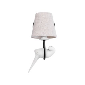 glo-01084-01084_4 GLOBOSTAR® DOVE 01084 VINTAGE ΕΠΙΤΟΙΧΙΟ ΦΩΤΙΣΤΙΚΟ ΑΠΛΙΚΑ ΜΟΝΟΦΩΤΟ 1 X E14 IP20 ΜΑΥΡΟ & ΛΕΥ