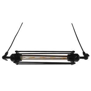glo-01085-01085_0011 GLOBOSTAR® TUBE 01085 VINTAGE ΚΡΕΜΑΣΤΟ ΦΩΤΙΣΤΙΚΟ ΑΝΑΡΤΗΣΗ ΜΟΝΟΦΩΤΟ 1 X E27 IP20 ΜΑΥΡΟ ΜΕΤΑ