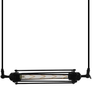 glo-01085-01085_006 GLOBOSTAR® TUBE 01085 VINTAGE ΚΡΕΜΑΣΤΟ ΦΩΤΙΣΤΙΚΟ ΑΝΑΡΤΗΣΗ ΜΟΝΟΦΩΤΟ 1 X E27 IP20 ΜΑΥΡΟ ΜΕΤΑ