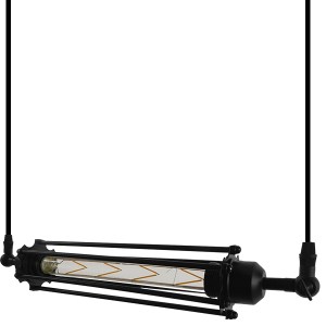 glo-01085-01085_009 GLOBOSTAR® TUBE 01085 VINTAGE ΚΡΕΜΑΣΤΟ ΦΩΤΙΣΤΙΚΟ ΑΝΑΡΤΗΣΗ ΜΟΝΟΦΩΤΟ 1 X E27 IP20 ΜΑΥΡΟ ΜΕΤΑ