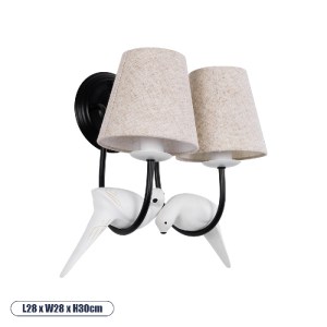 glo-01086-01086_00 GLOBOSTAR® DOVE 01086 VINTAGE ΕΠΙΤΟΙΧΙΟ ΦΩΤΙΣΤΙΚΟ ΑΠΛΙΚΑ ΔΙΦΩΤΟ 2 X E14 IP20 ΜΑΥΡΟ & ΛΕΥΚΟ