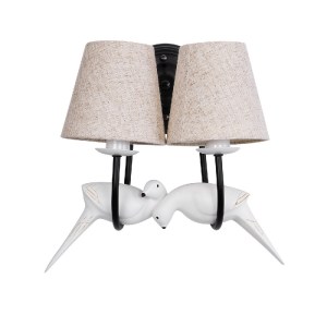 glo-01086-01086_4 GLOBOSTAR® DOVE 01086 VINTAGE ΕΠΙΤΟΙΧΙΟ ΦΩΤΙΣΤΙΚΟ ΑΠΛΙΚΑ ΔΙΦΩΤΟ 2 X E14 IP20 ΜΑΥΡΟ & ΛΕΥΚΟ