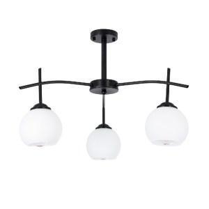 glo-01087-01087_0 GLOBOSTAR® LUNA 01087 ΜΟΝΤΕΡΝΟ ΦΩΤΙΣΤΙΚΟ ΟΡΟΦΗΣ ΚΑΜΠΑΝΑ ΤΡΙΦΩΤΟ 3 X E27 IP20 ΜΑΥΡΟ ΜΕΤΑΛΛΟ