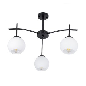 glo-01087-01087_4 GLOBOSTAR® LUNA 01087 ΜΟΝΤΕΡΝΟ ΦΩΤΙΣΤΙΚΟ ΟΡΟΦΗΣ ΚΑΜΠΑΝΑ ΤΡΙΦΩΤΟ 3 X E27 IP20 ΜΑΥΡΟ ΜΕΤΑΛΛΟ