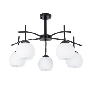 glo-01088-01088_2 GLOBOSTAR® LUNA 01088 ΜΟΝΤΕΡΝΟ ΦΩΤΙΣΤΙΚΟ ΟΡΟΦΗΣ ΚΑΜΠΑΝΑ ΠΟΛΥΦΩΤΟ 5 X E27 IP20 ΜΑΥΡΟ ΜΕΤΑΛΛ