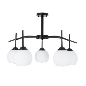glo-01088-01088_4 GLOBOSTAR® LUNA 01088 ΜΟΝΤΕΡΝΟ ΦΩΤΙΣΤΙΚΟ ΟΡΟΦΗΣ ΚΑΜΠΑΝΑ ΠΟΛΥΦΩΤΟ 5 X E27 IP20 ΜΑΥΡΟ ΜΕΤΑΛΛ