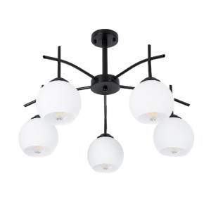 glo-01088-01088_5 GLOBOSTAR® LUNA 01088 ΜΟΝΤΕΡΝΟ ΦΩΤΙΣΤΙΚΟ ΟΡΟΦΗΣ ΚΑΜΠΑΝΑ ΠΟΛΥΦΩΤΟ 5 X E27 IP20 ΜΑΥΡΟ ΜΕΤΑΛΛ