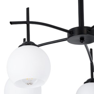 glo-01088-01088_6 GLOBOSTAR® LUNA 01088 ΜΟΝΤΕΡΝΟ ΦΩΤΙΣΤΙΚΟ ΟΡΟΦΗΣ ΚΑΜΠΑΝΑ ΠΟΛΥΦΩΤΟ 5 X E27 IP20 ΜΑΥΡΟ ΜΕΤΑΛΛ