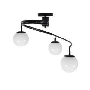 glo-01089-01089_2 GLOBOSTAR® SELINA 01089 ΜΟΝΤΕΡΝΟ ΦΩΤΙΣΤΙΚΟ ΟΡΟΦΗΣ ΜΠΑΛΑ ΤΡΙΦΩΤΟ 3 X E27 IP20 ΜΑΥΡΟ ΜΕΤΑΛΛΟ