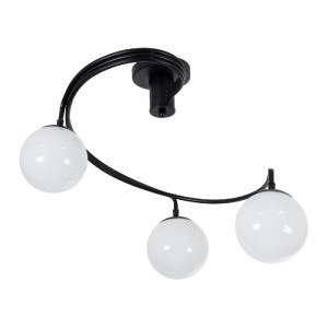 glo-01089-01089_3 GLOBOSTAR® SELINA 01089 ΜΟΝΤΕΡΝΟ ΦΩΤΙΣΤΙΚΟ ΟΡΟΦΗΣ ΜΠΑΛΑ ΤΡΙΦΩΤΟ 3 X E27 IP20 ΜΑΥΡΟ ΜΕΤΑΛΛΟ