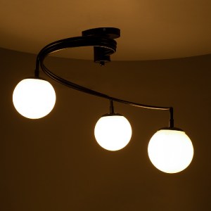 glo-01089-01089_4 GLOBOSTAR® SELINA 01089 ΜΟΝΤΕΡΝΟ ΦΩΤΙΣΤΙΚΟ ΟΡΟΦΗΣ ΜΠΑΛΑ ΤΡΙΦΩΤΟ 3 X E27 IP20 ΜΑΥΡΟ ΜΕΤΑΛΛΟ