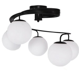 glo-01090-01090_0 GLOBOSTAR® SELINA 01090 ΜΟΝΤΕΡΝΟ ΦΩΤΙΣΤΙΚΟ ΟΡΟΦΗΣ ΜΠΑΛΑ ΠΟΛΥΦΩΤΟ 5 X E27 IP20 ΜΑΥΡΟ ΜΕΤΑΛΛ