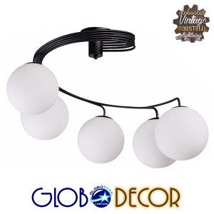 glo-01090-01090_1 GLOBOSTAR® SELINA 01090 ΜΟΝΤΕΡΝΟ ΦΩΤΙΣΤΙΚΟ ΟΡΟΦΗΣ ΜΠΑΛΑ ΠΟΛΥΦΩΤΟ 5 X E27 IP20 ΜΑΥΡΟ ΜΕΤΑΛΛ