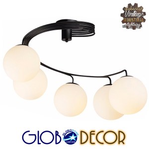 glo-01090-01090_2 GLOBOSTAR® SELINA 01090 ΜΟΝΤΕΡΝΟ ΦΩΤΙΣΤΙΚΟ ΟΡΟΦΗΣ ΜΠΑΛΑ ΠΟΛΥΦΩΤΟ 5 X E27 IP20 ΜΑΥΡΟ ΜΕΤΑΛΛ