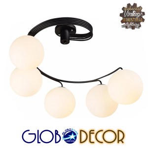 glo-01090-01090_3 GLOBOSTAR® SELINA 01090 ΜΟΝΤΕΡΝΟ ΦΩΤΙΣΤΙΚΟ ΟΡΟΦΗΣ ΜΠΑΛΑ ΠΟΛΥΦΩΤΟ 5 X E27 IP20 ΜΑΥΡΟ ΜΕΤΑΛΛ